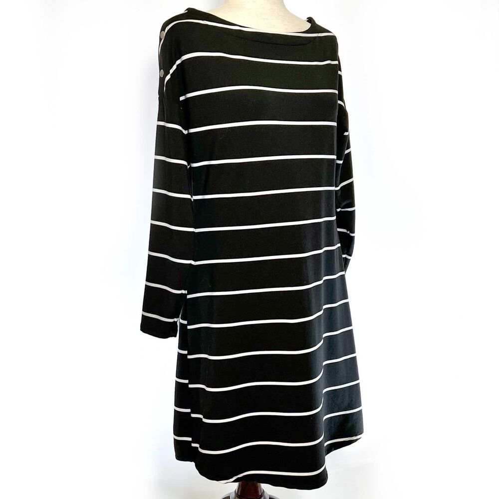 Maurices 24/7 Black & White Stripe Shift Dress - Picture 5 of 7